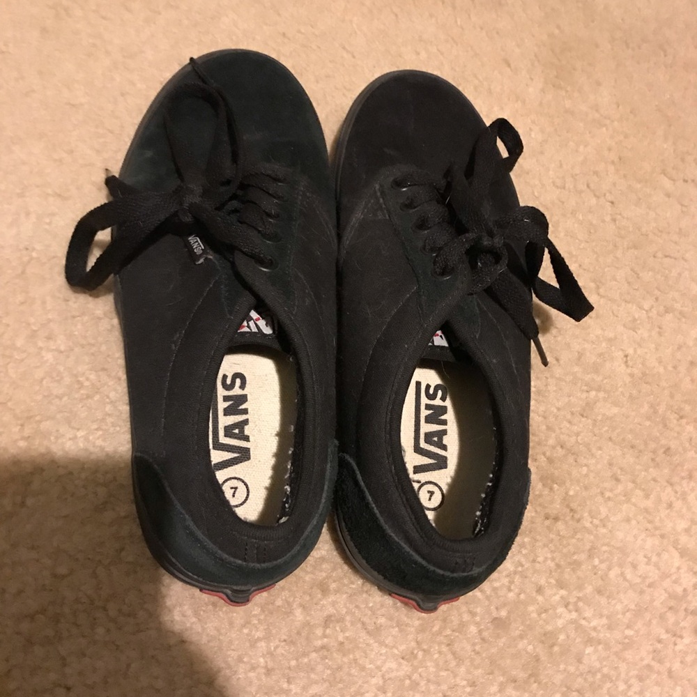 Vans all black suede size 7 men’s